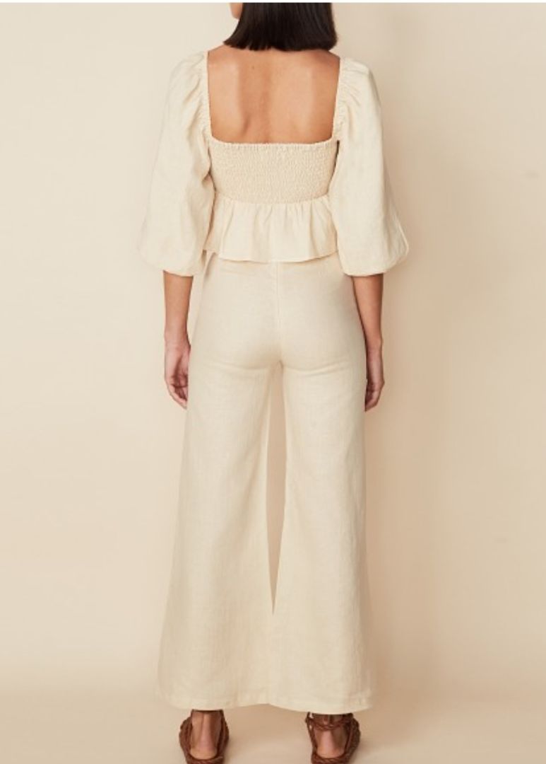 Anthro Linen Smock Crop, Medium