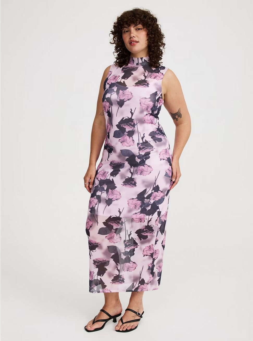 Torrid Mesh Column Mockneck Dress, 2X