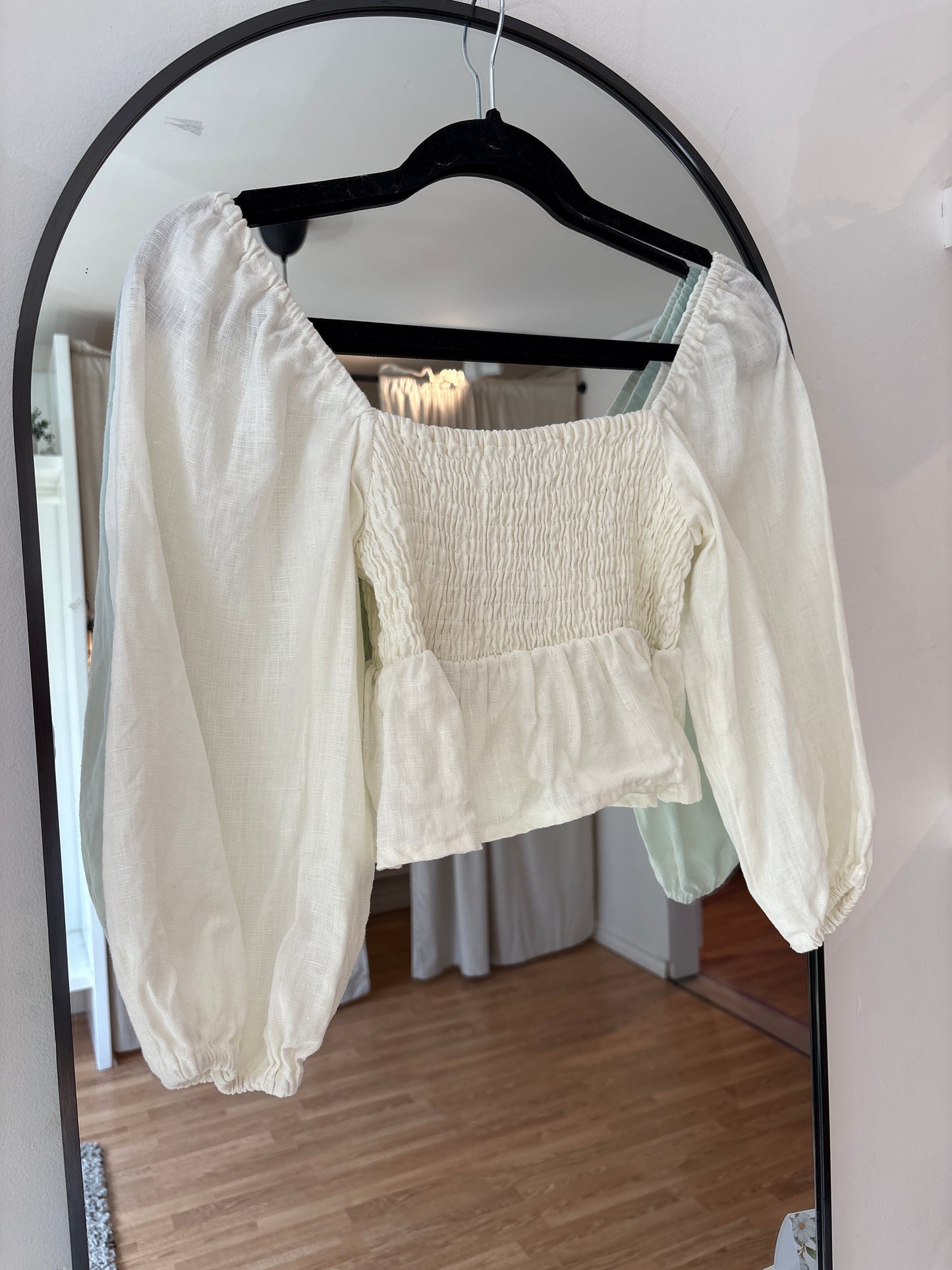 Anthro Linen Smock Crop, Medium