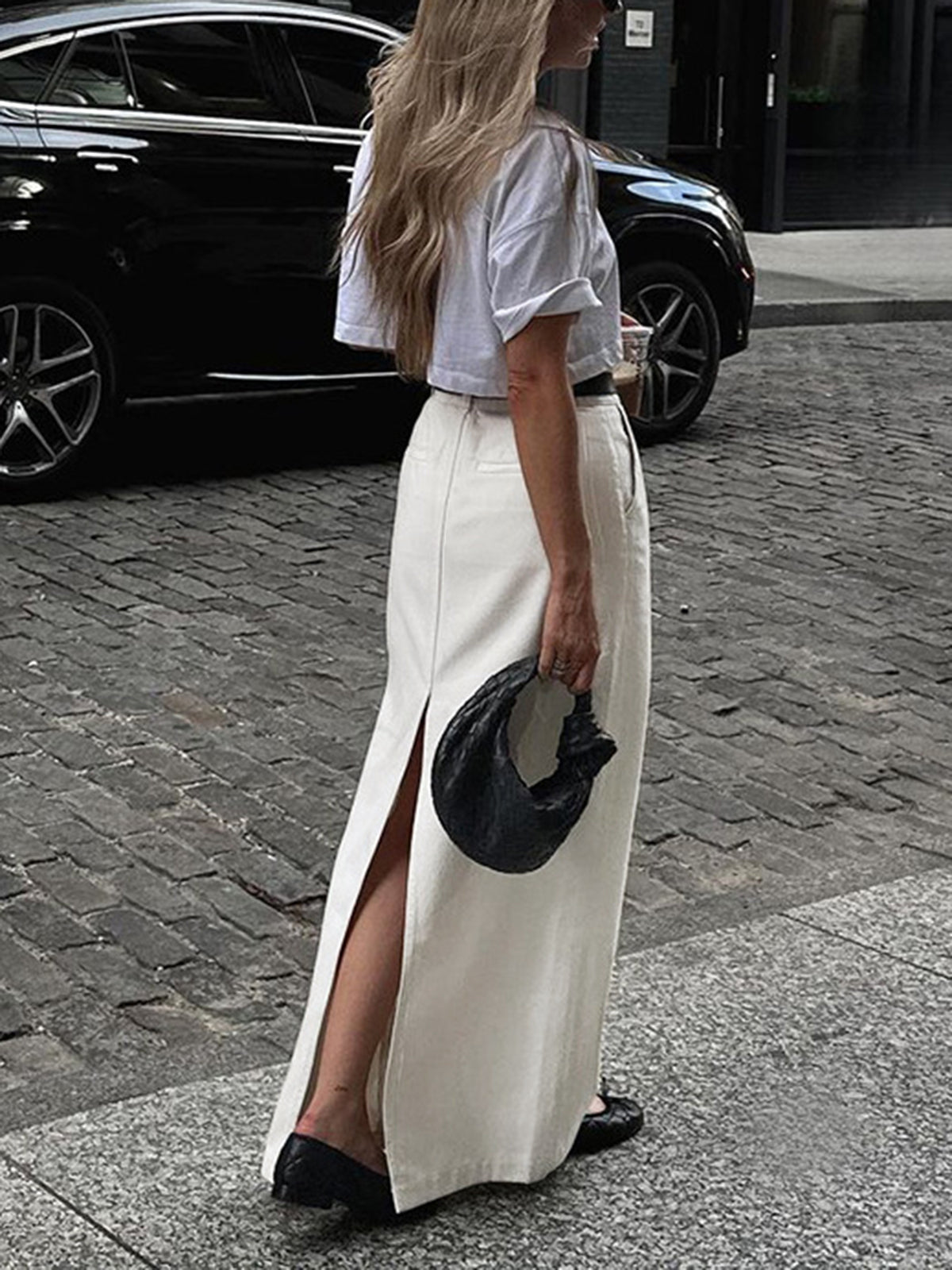 Commense Parisian Slit Maxi Skirt, Large