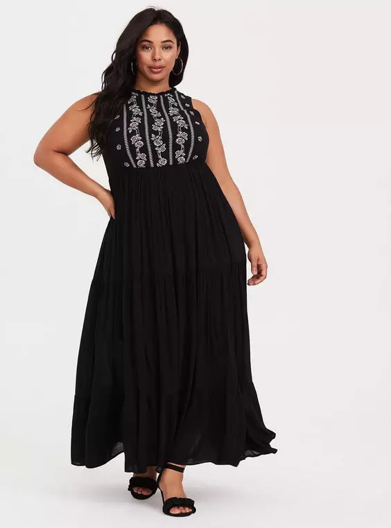 Torrid Embroidered Gauze Dress, 3