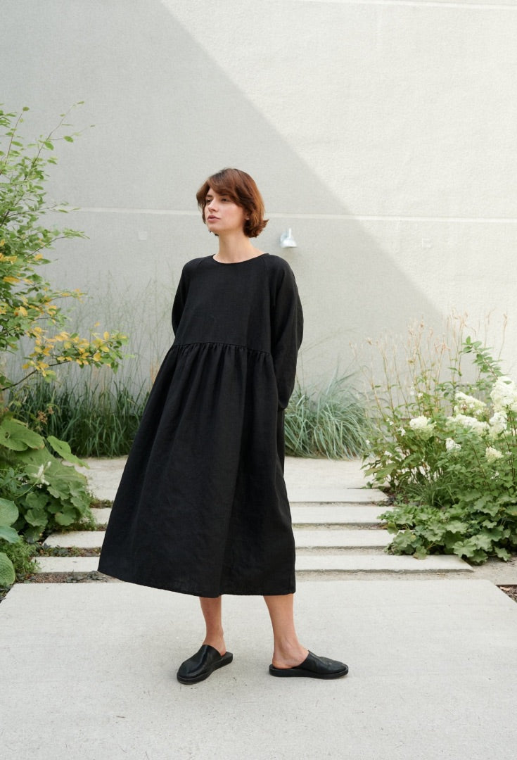 Linen Fox Maxi Linen Dress Margo Medium Weight Linen, XSmall