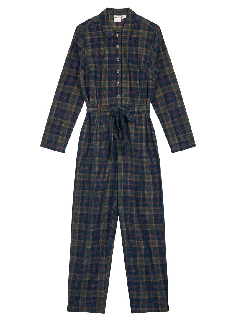 Joanie Ethel Cord Plaid Jumpsuit, 20