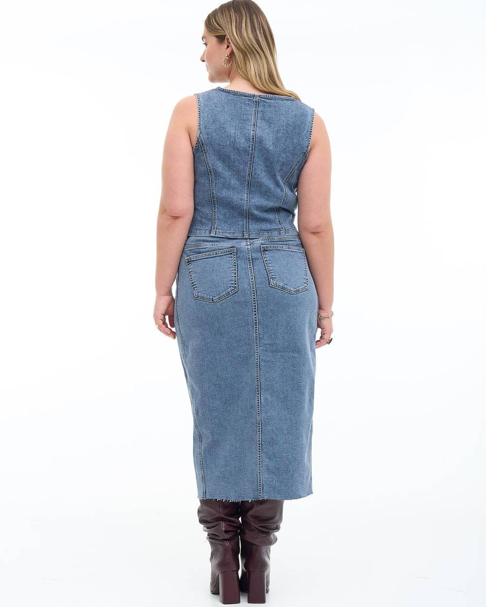 Additonelle Denim Vest, 1X