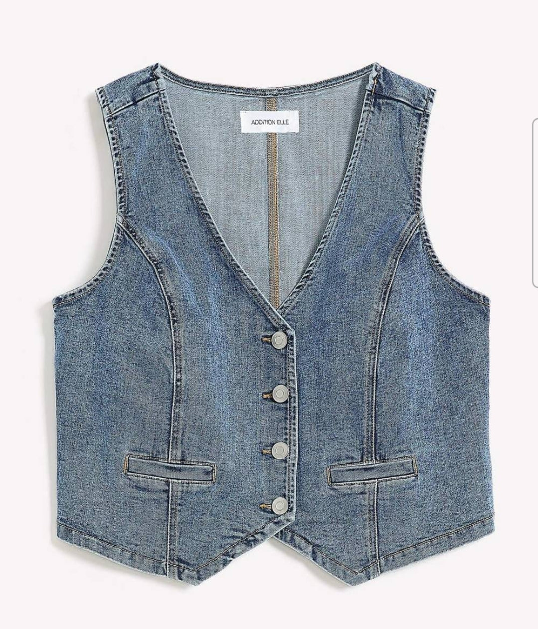 Additonelle Denim Vest, 1X