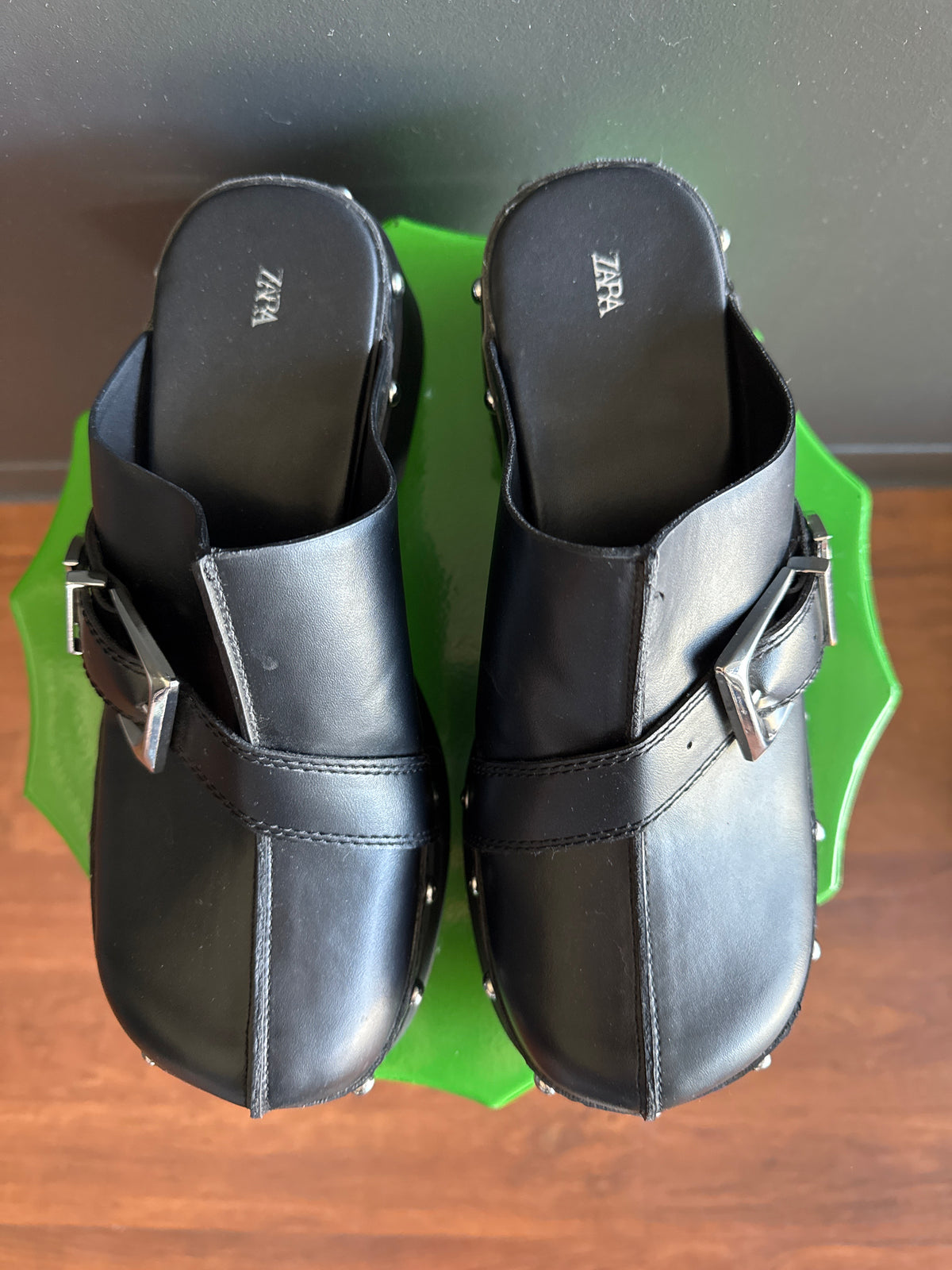 Zara NWOT Buckle Stud Clog, 39
