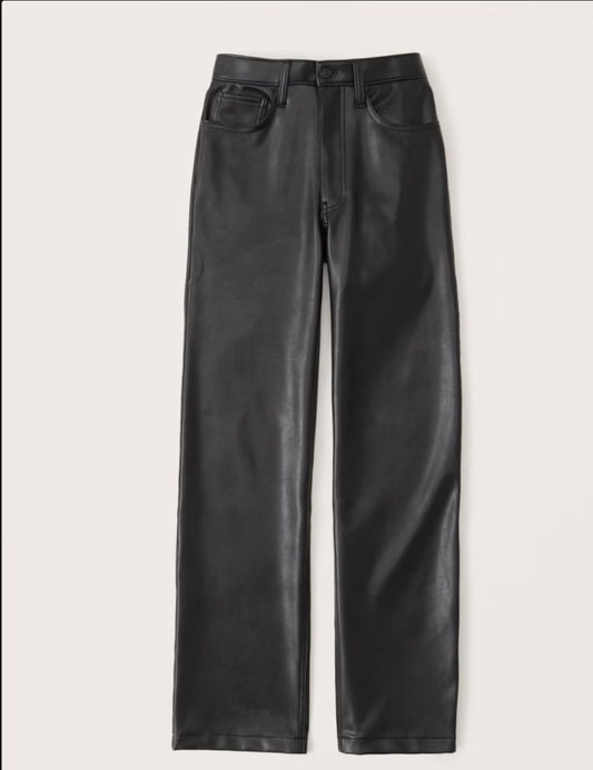 Abercrombie 90s Relaxed Pleather Pant, 12 Long