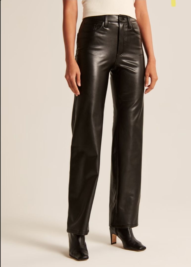 Abercrombie 90s Relaxed Pleather Pant, 12 Long