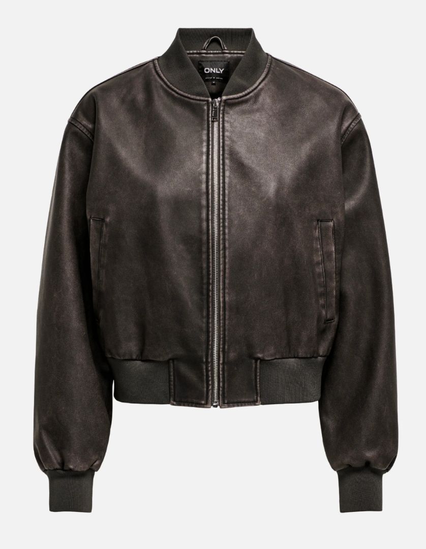 NWT Jane Pleather Bomber, Small