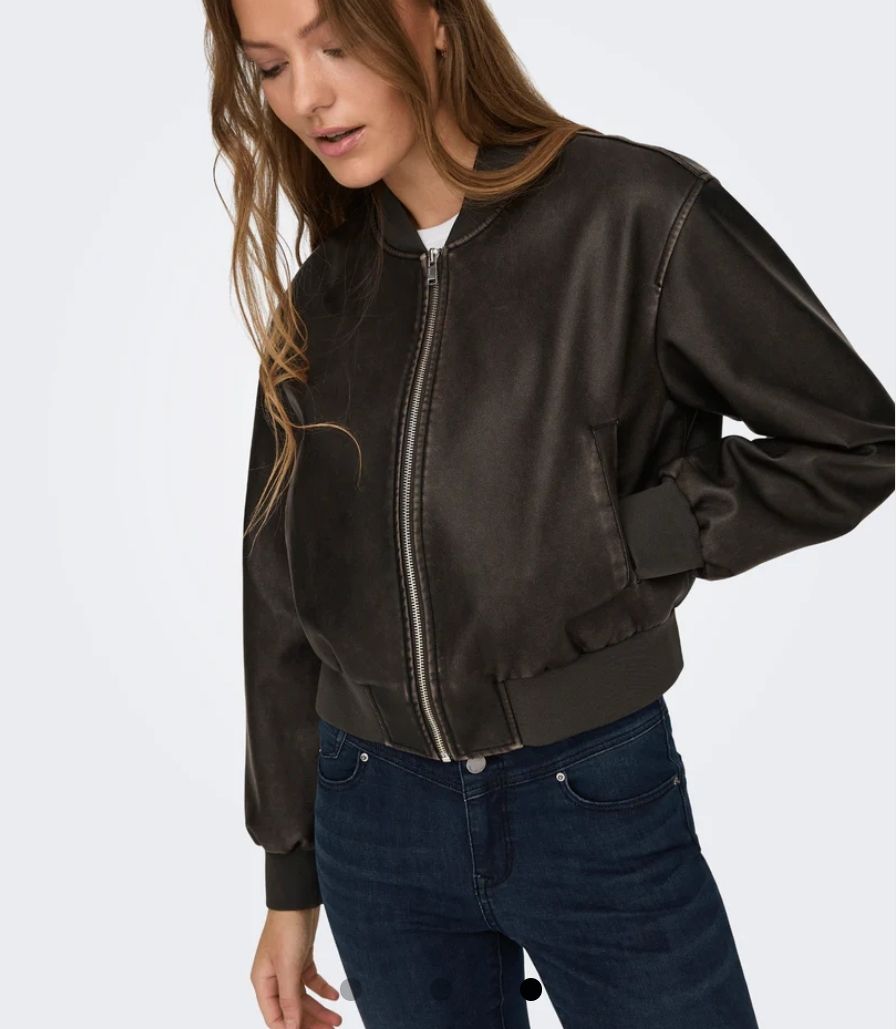 NWT Jane Pleather Bomber, Small