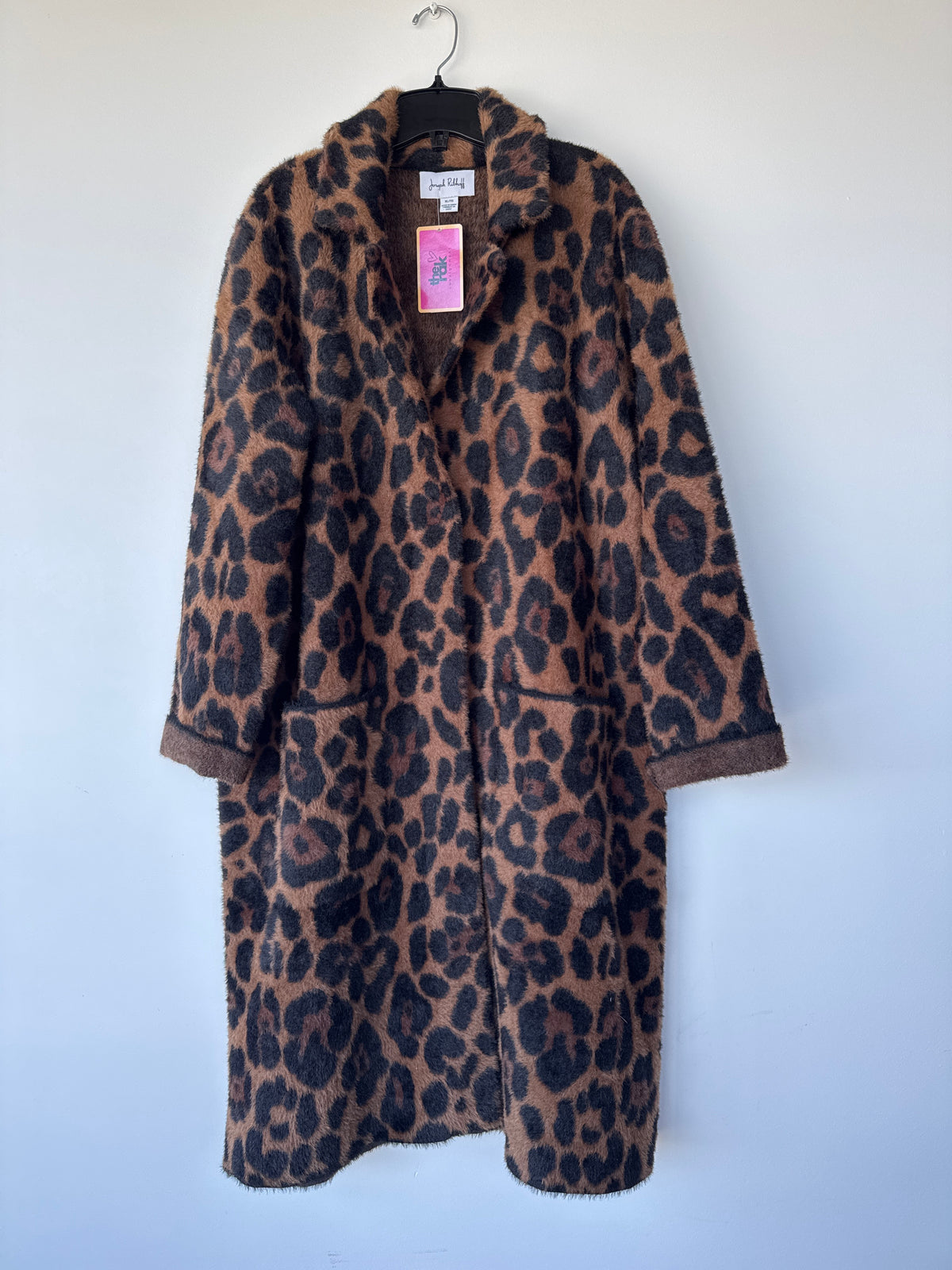 Joseph Ribkoff Prem Faux Fur Leopard Coatagin, XL