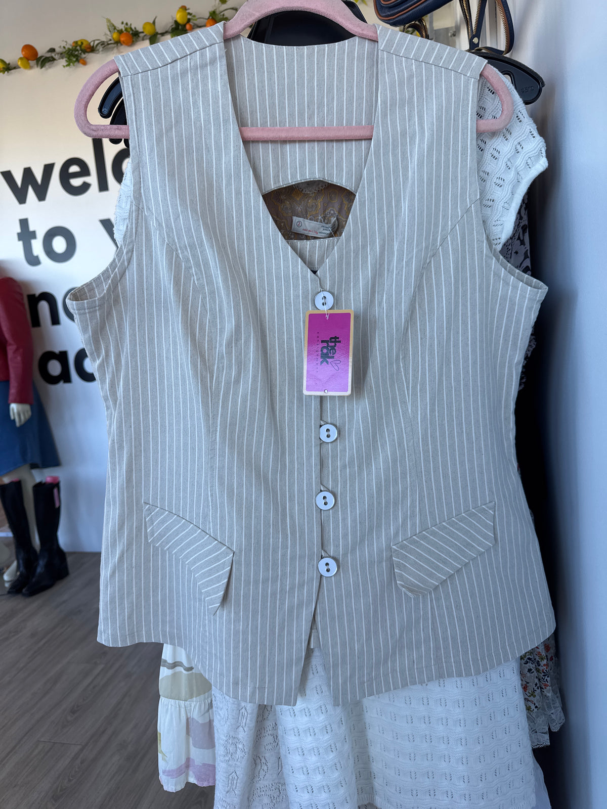 Marallis Stripe Stretch Vest, XXL