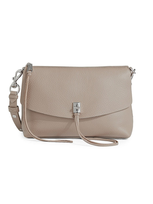 Rebecca Minkoff Darren Shoulder Crossbody Leather Bag, pebble leather, camel color, Edmonton consignment 