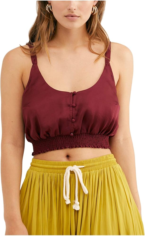 Free People Cropped Button Up Tank, Small