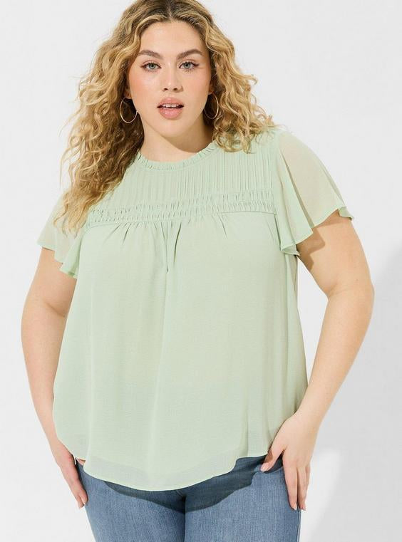 Torrid Chiffon Flutter Blouse, 2XL