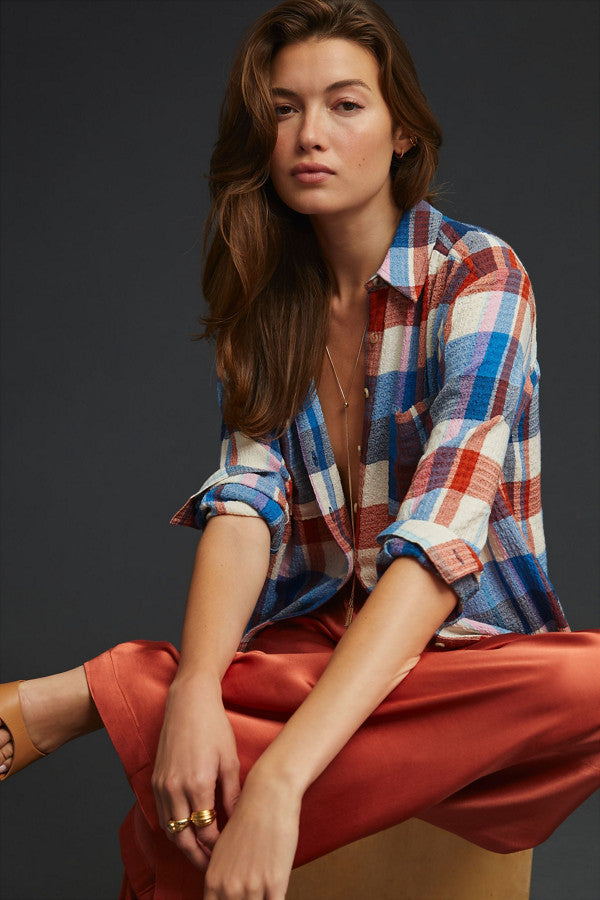 Pilcro Anthro Ally Plaid Button Down, XL