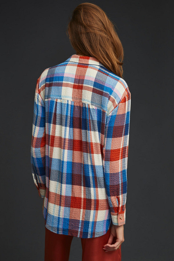 Pilcro Anthro Ally Plaid Button Down, XL