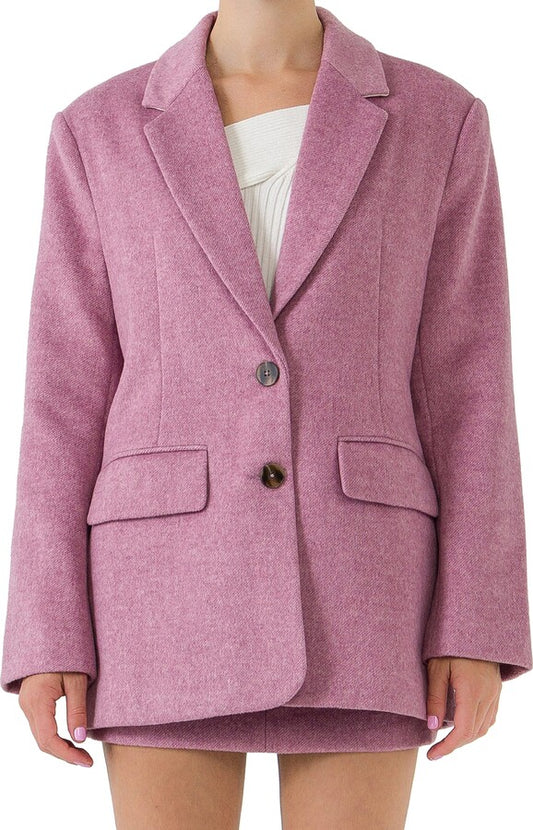 NWT Boxy Wool Blazer Coat, Large