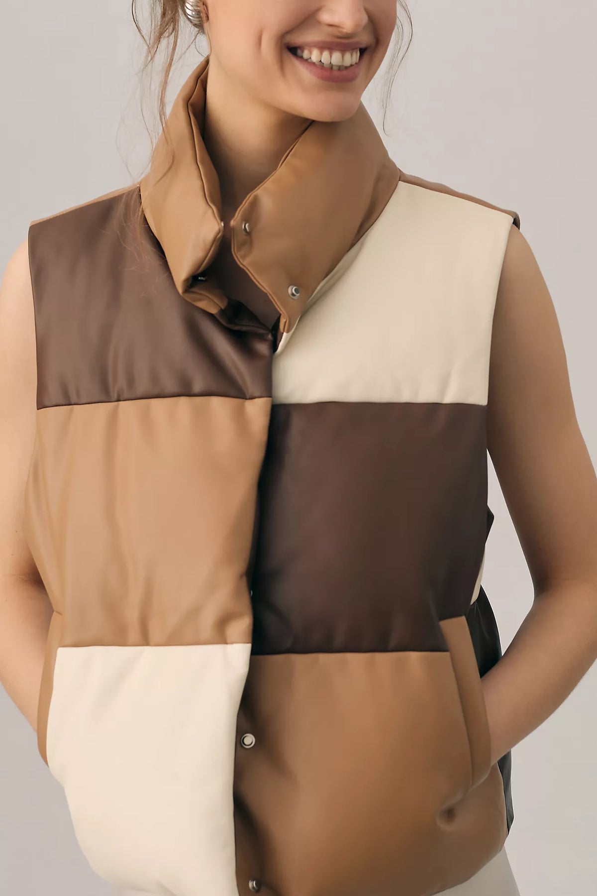 By Anthropologie NWT Anthro Faux Leather Vest, XS