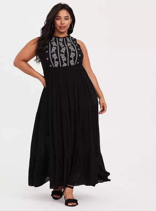 Torrid Embroidered Gauze Dress, 3