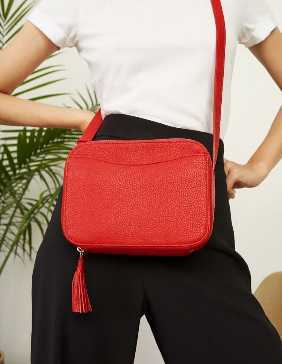 Cuyana Mini Tassel Pebbled Leather Crossbody