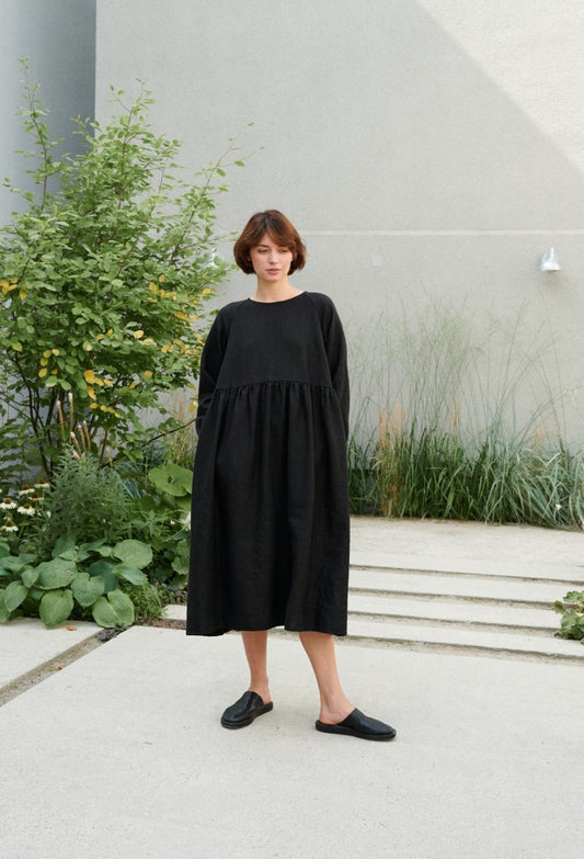Linen Fox Maxi Linen Dress Margo Medium Weight Linen, XSmall