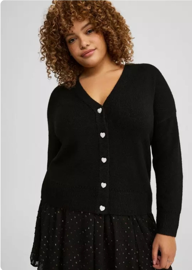 Torrid Heart Button Cardigan, 2X