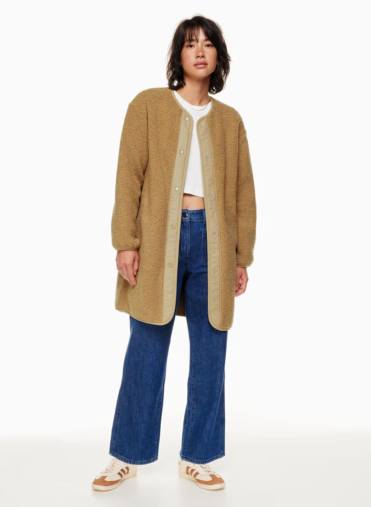 Wilfred Free Aritzia Sherpa Long Liner Jacket, Medium