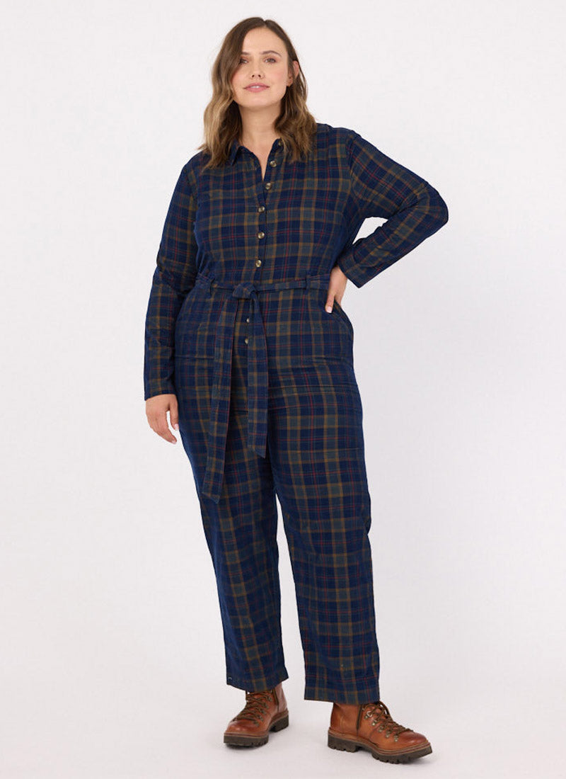 Joanie Ethel Cord Plaid Jumpsuit, 20