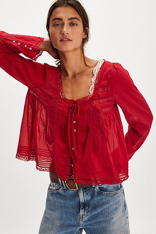 Free People Prem Forevermore LS Blouse, XS