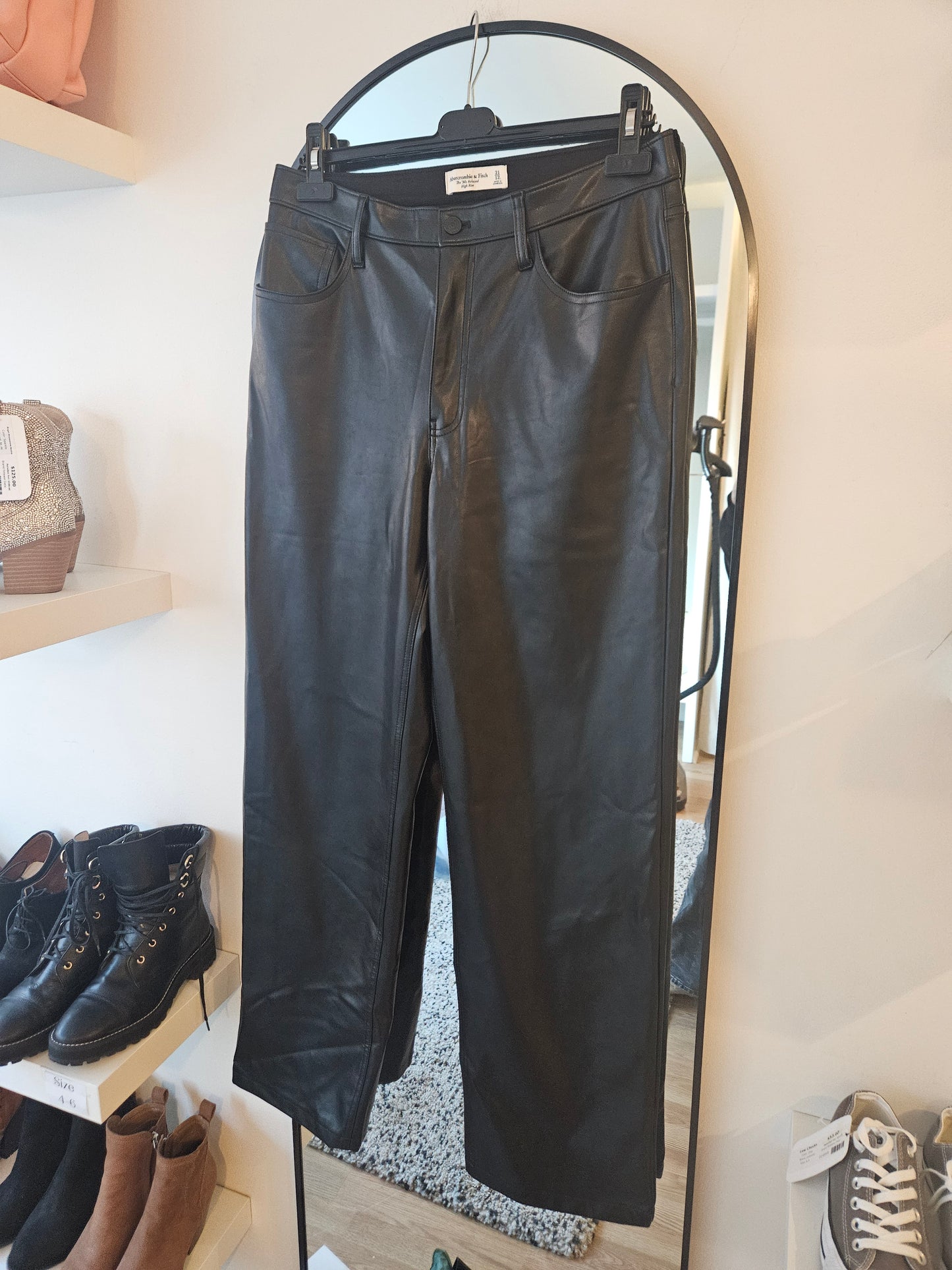 Abercrombie 90s Relaxed Pleather Pant, 12 Long